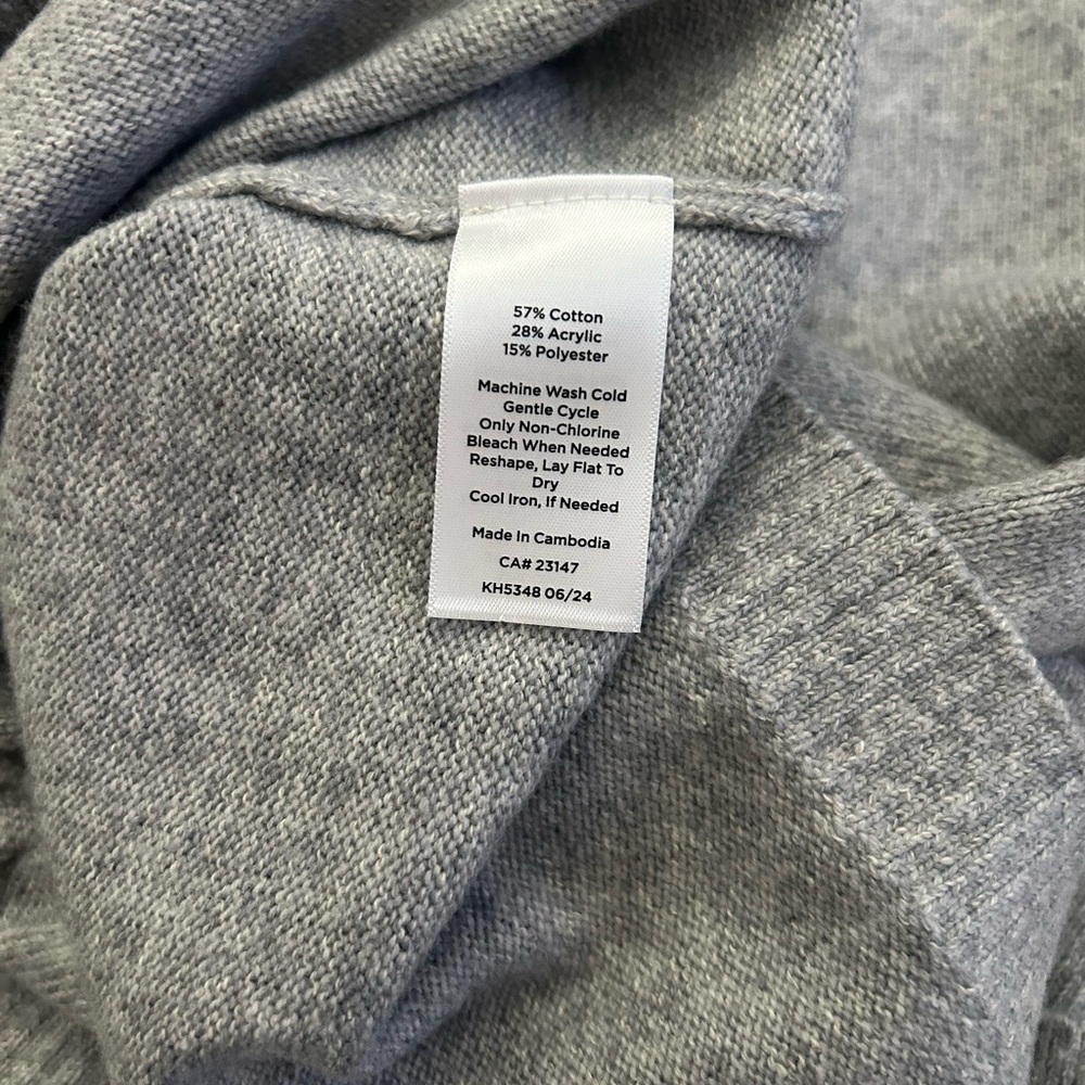 Talbots Light Gray Cable-Knit Ruffle Collar Neck Sweater Dress - Picture 5 of 5